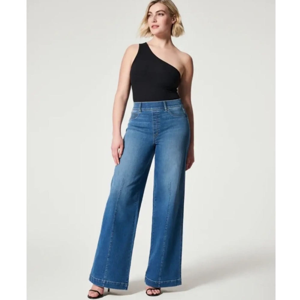 SPANX | Seamed Front Flare Wide-Leg Jeans